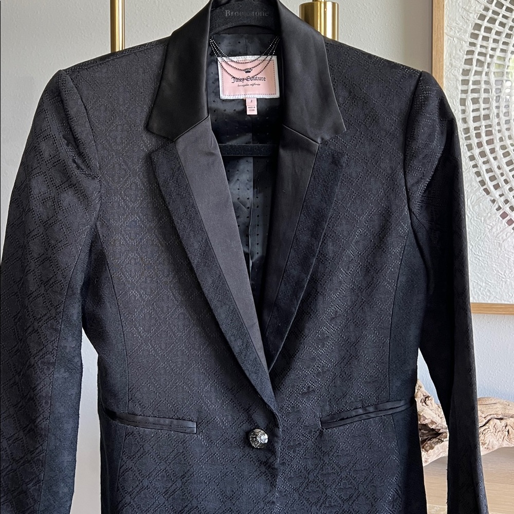 Vintage Juicy Couture Black Satin-Trim Blazer